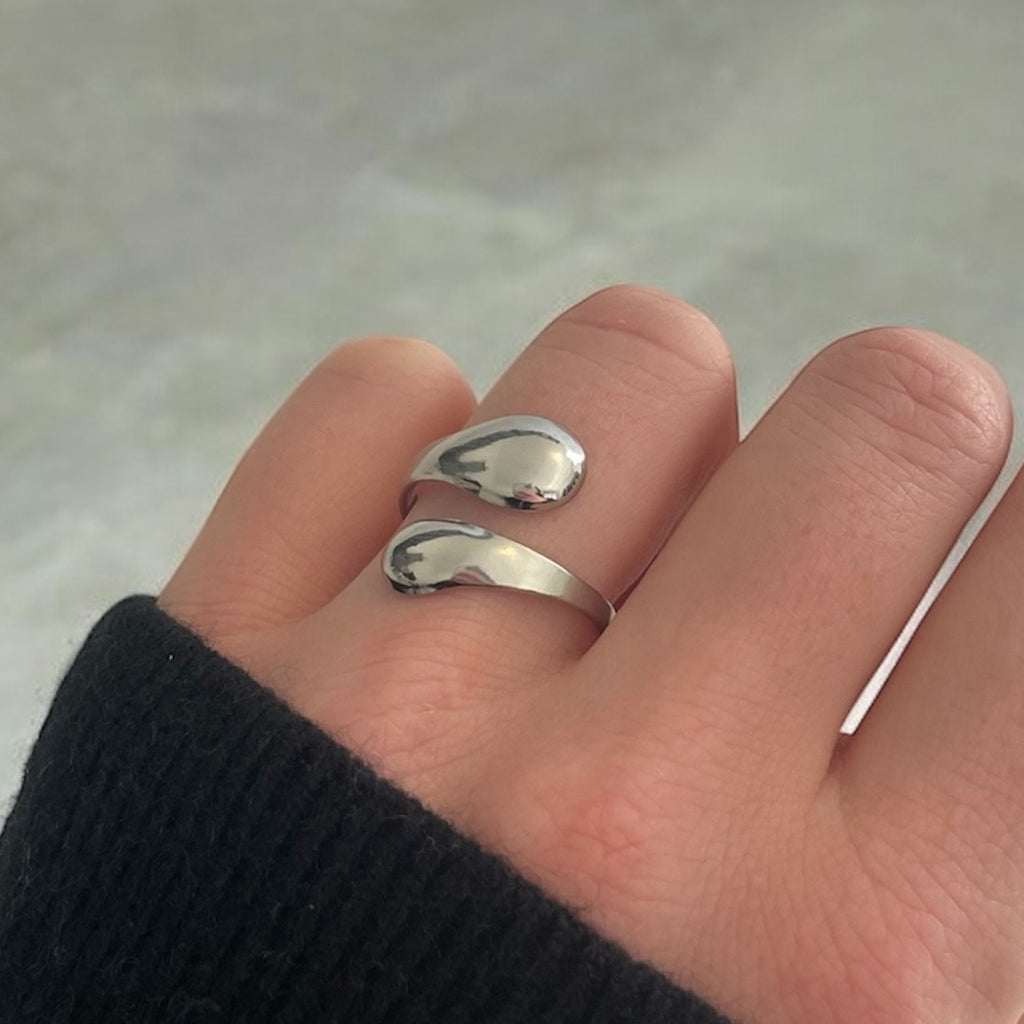Bague ajustable Justesse argentée